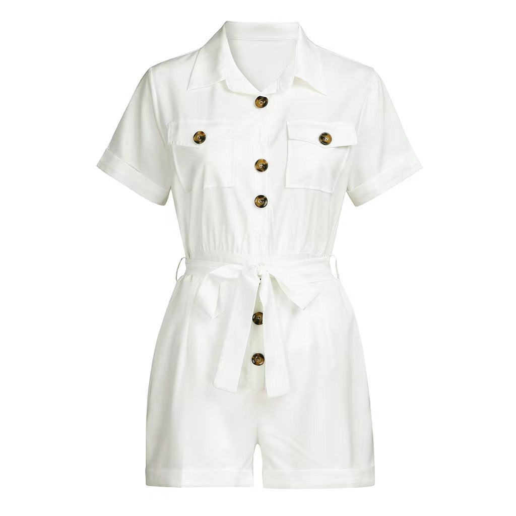 Combishort chemisier ceinturé été - Chic&Shines