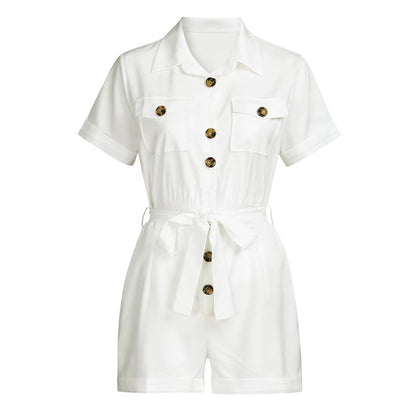 Combishort chemisier ceinturé été - Chic&Shines