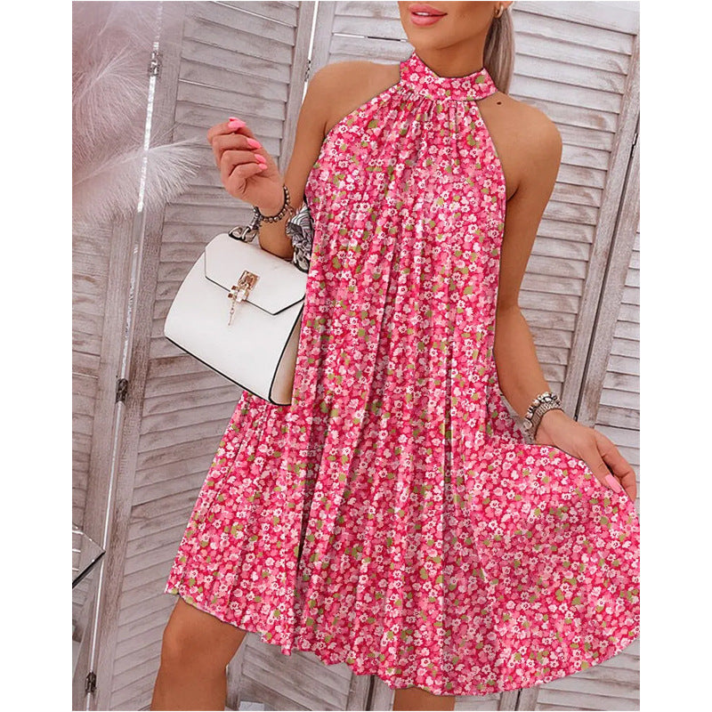 Robe courte licou imprimée d'été - Chic&Shines