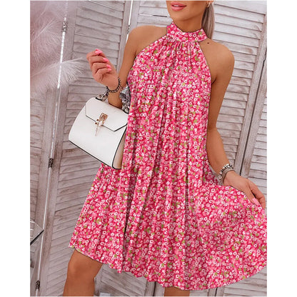 Robe courte licou imprimée d'été - Chic&Shines