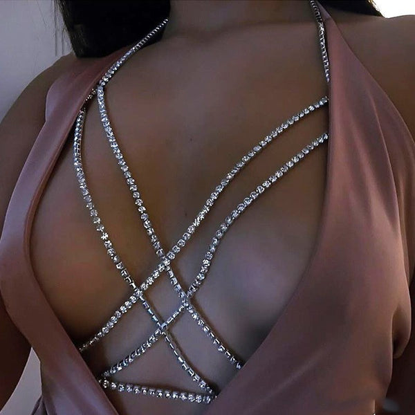 Bijoux de corps strass en croix