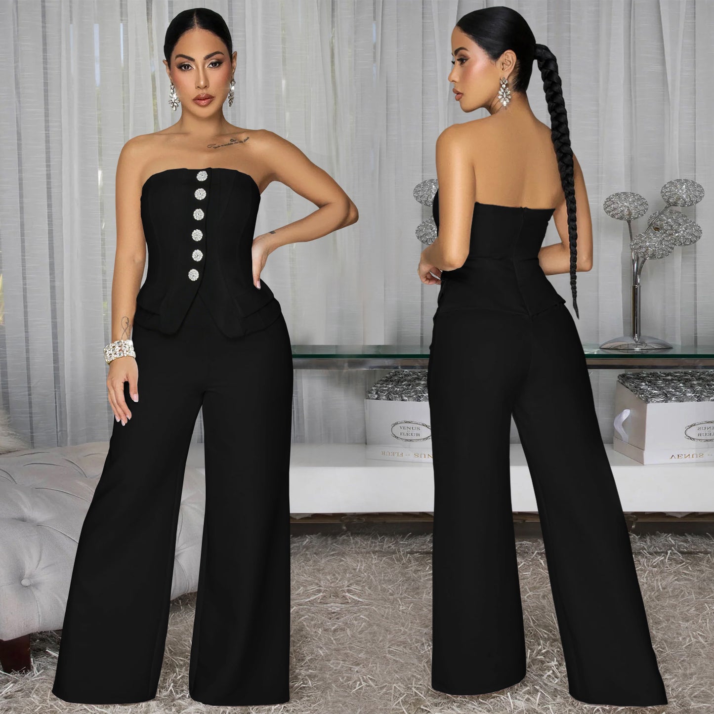 Combinaison bustier dos nu sexy