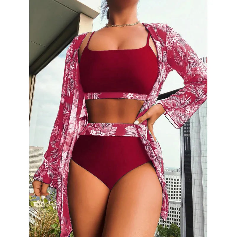 Maillot de bain 3 pièces à motif