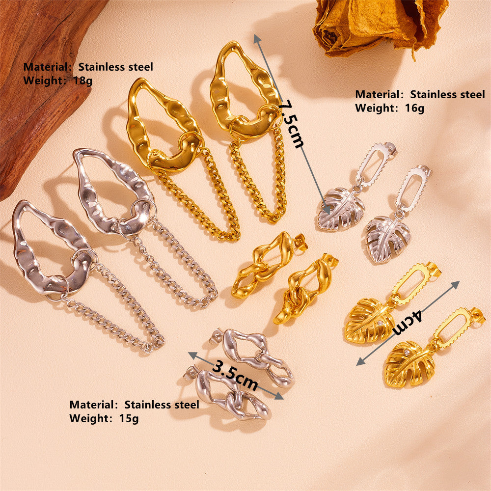Boucles d'oreilles torsadées en acier inoxydable