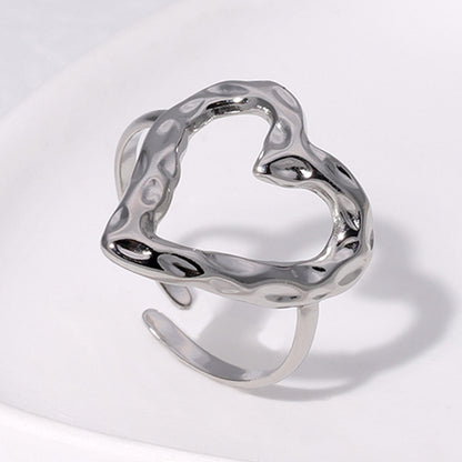 Bague coeur ajustable en acier inoxydable - Chic&Shines