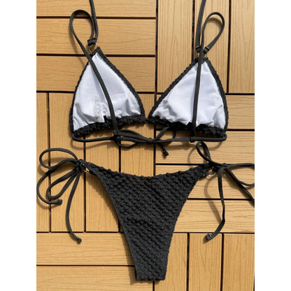 Maillot de bain bikini à bretelles col licou - Chic&Shines