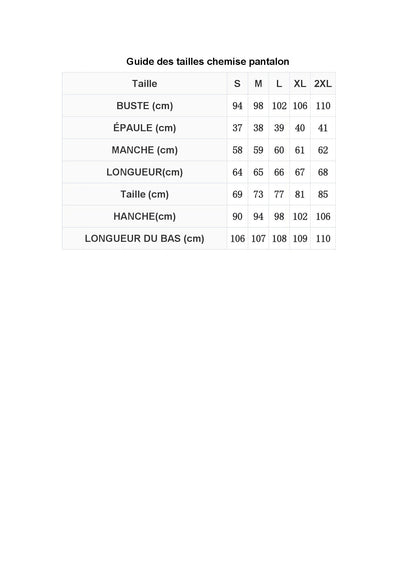 Ensemble Chemise Manches Longues Pantalon évasé - Chic&Shines