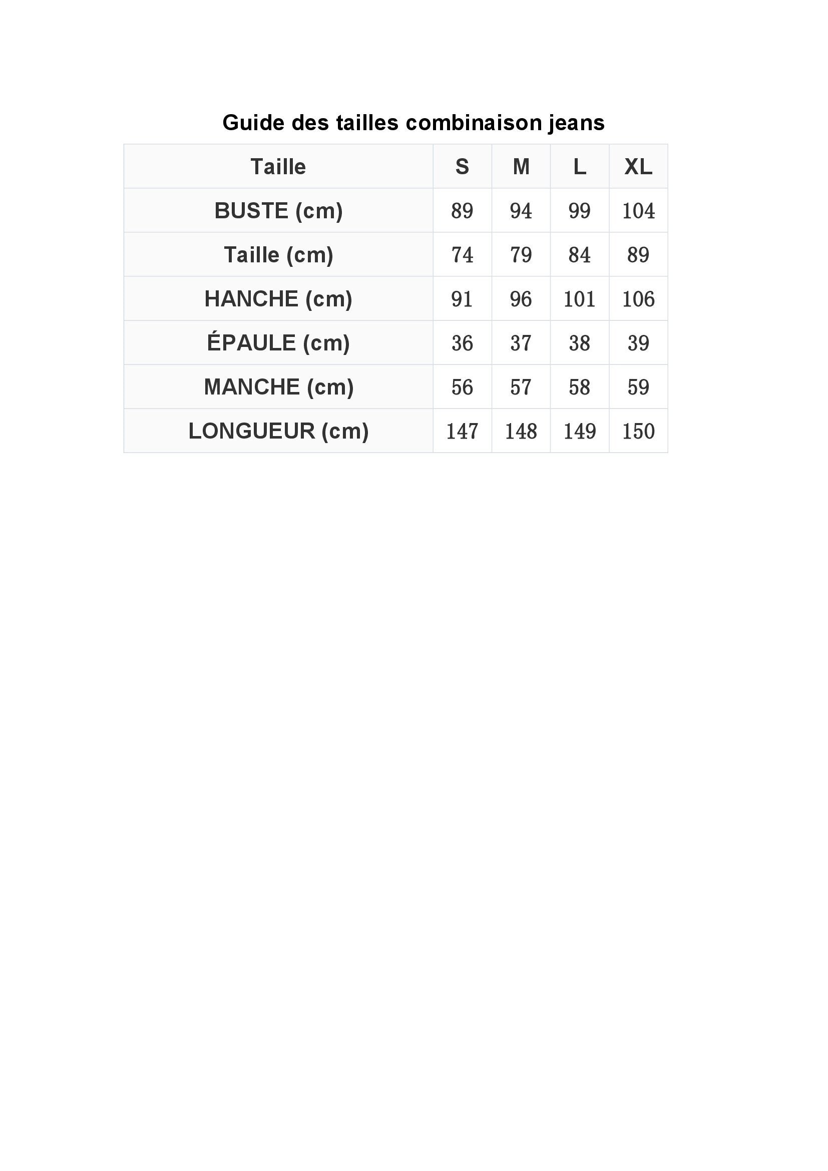 Combinaison jeans manches longues pantalon - Chic&Shines