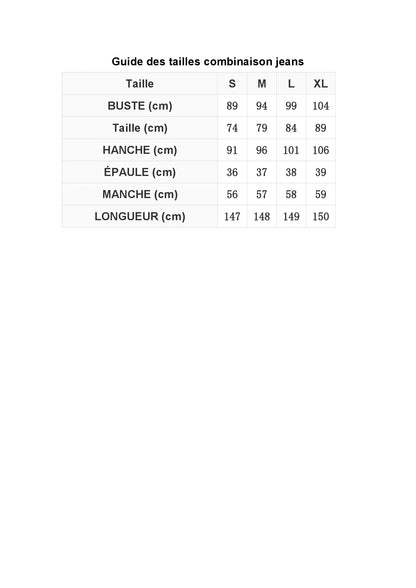 Combinaison jeans manches longues pantalon - Chic&Shines