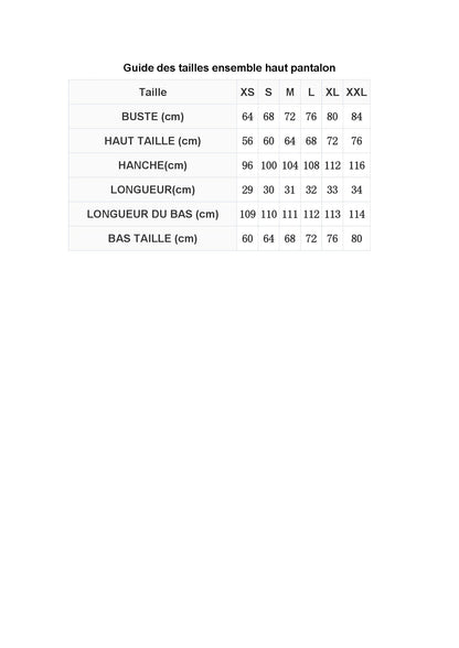 Ensemble haut à bretelle sans manches et pantalon large unie - Chic&Shines