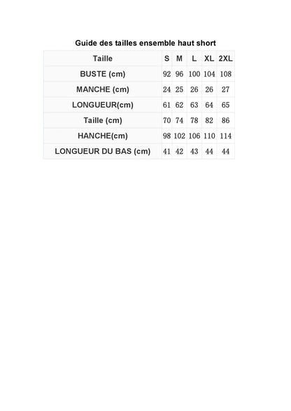 Ensemble haut manches bouffantes et short à lacets - Chic&Shines