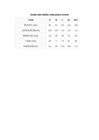 Robe jeans à encolure carrée manches courtes bouffantes - Chic&Shines