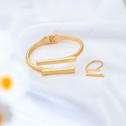 Ensemble bijoux bracelet et bague réglables en métal - Chic&Shines