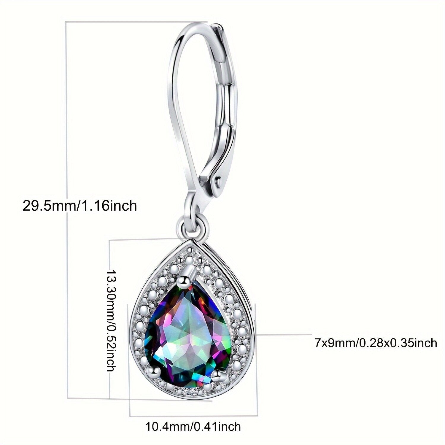 Boucles d'oreilles en pierre goutte d'eau colorée - Chic&Shines