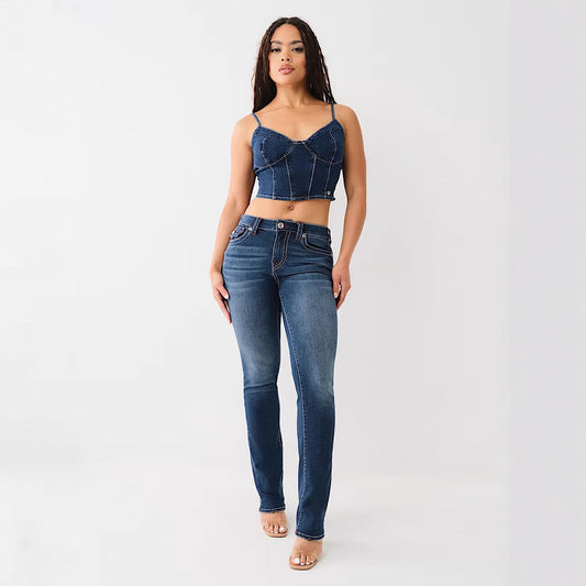 Jean brodé taille haute vintage - Chic&Shines