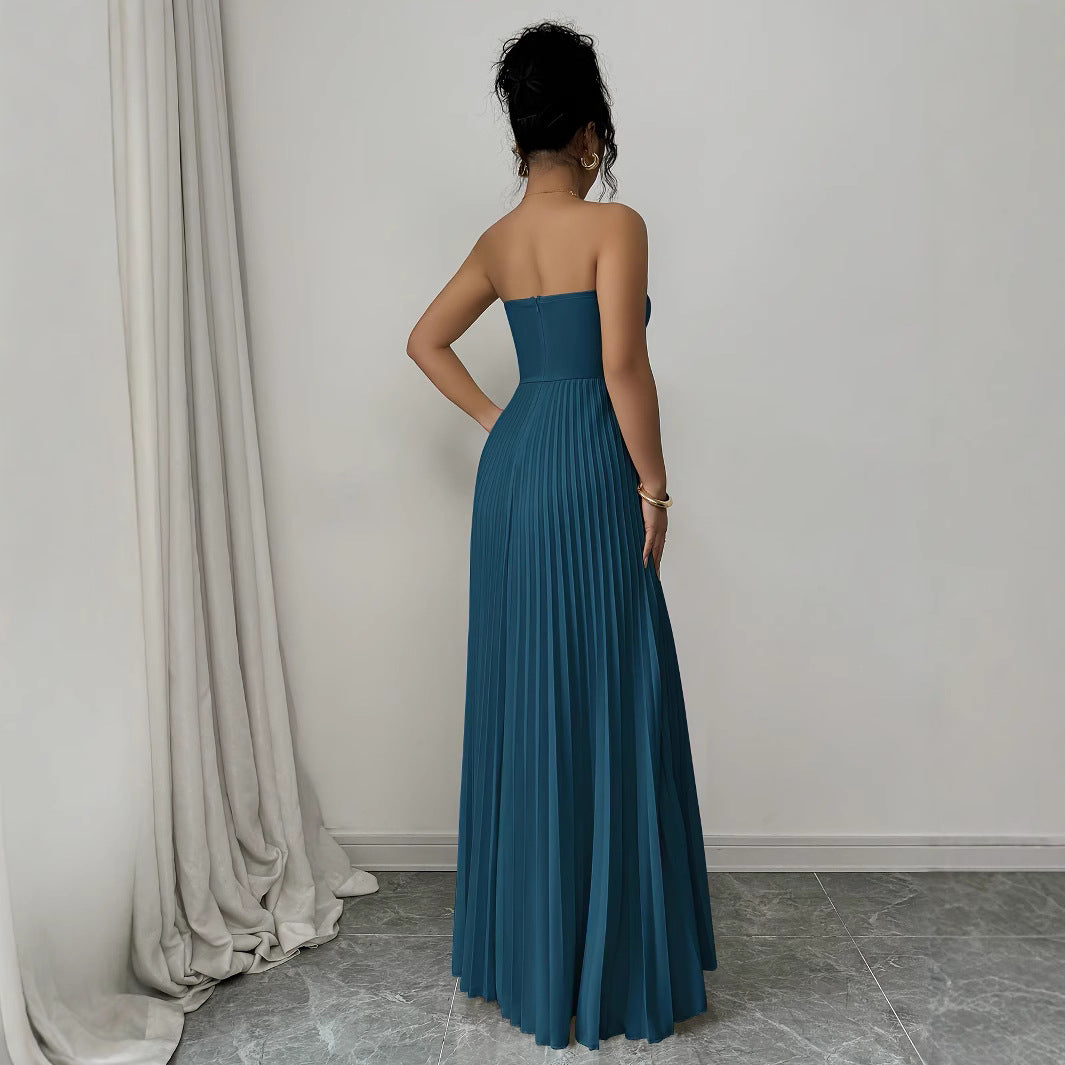 Robe longue bustier taille haute