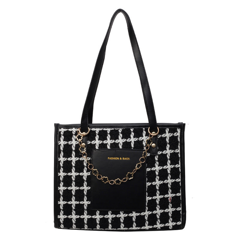 Sac fourre-tout à carreaux de grande capacité et tendance