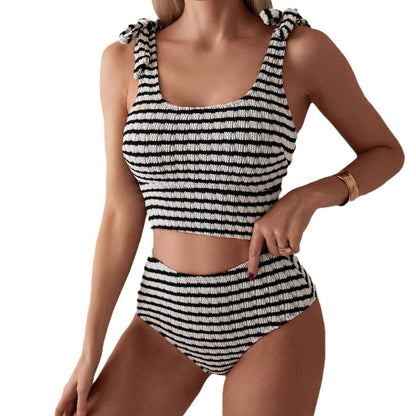 Maillot de bain tube 2 pièces à rayures - Chic&Shines
