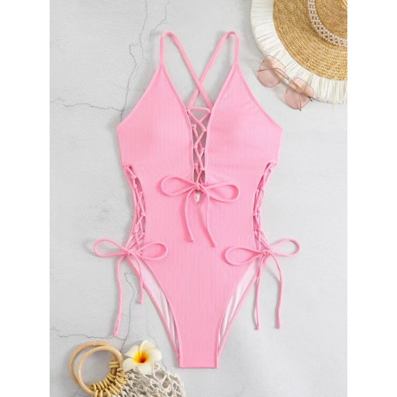 Maillot de bain a lacet dos nu