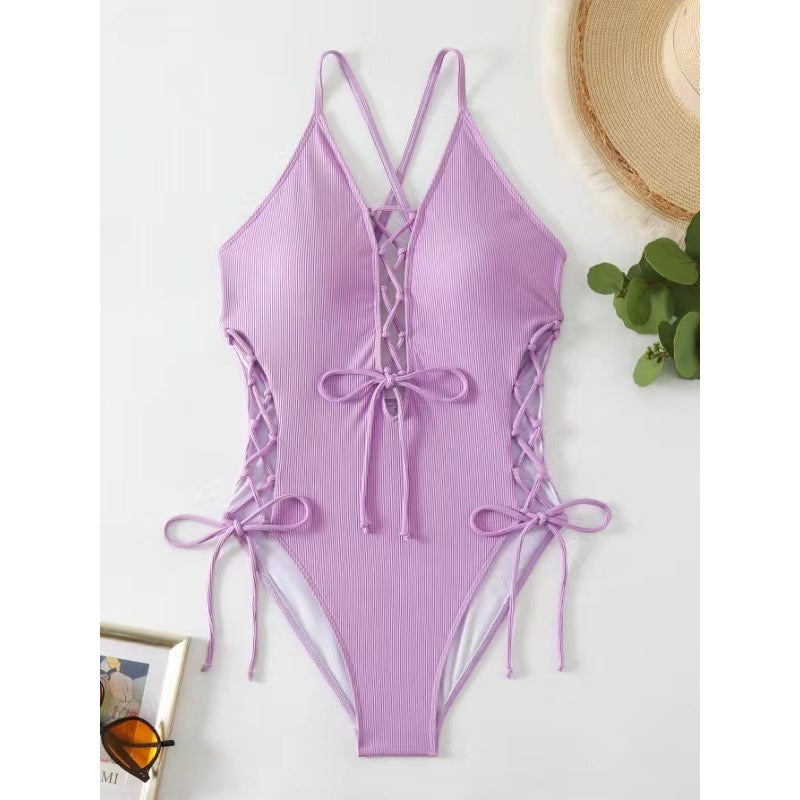 Maillot de bain a lacet dos nu