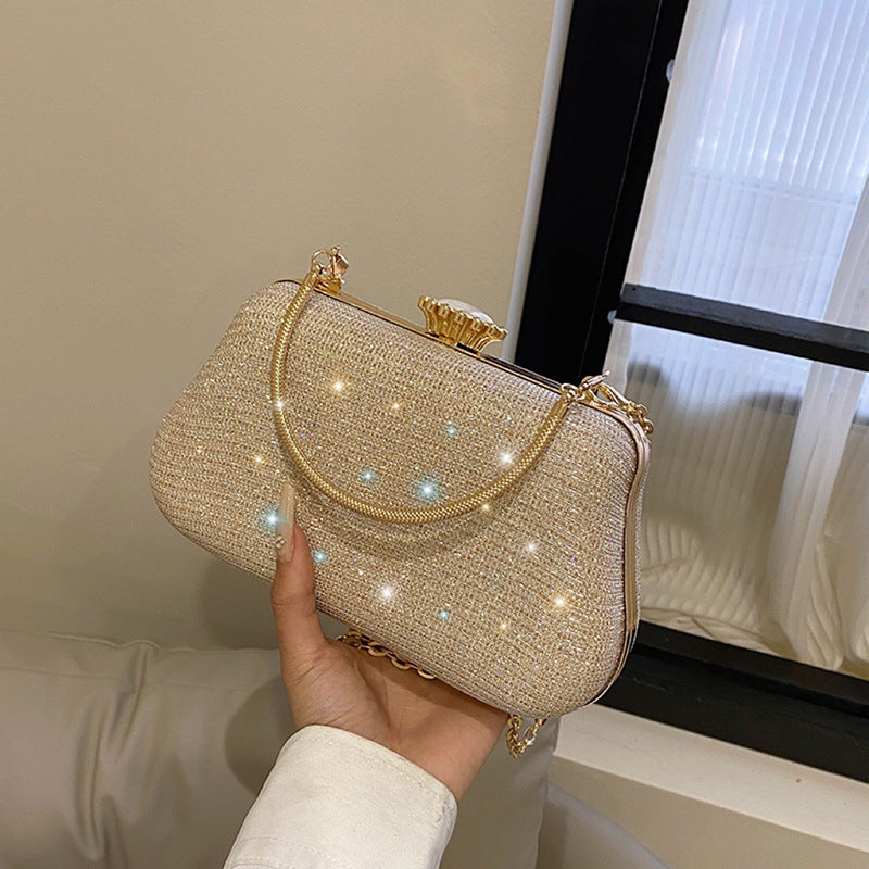 Sac à bandoulière strass avec chaîne