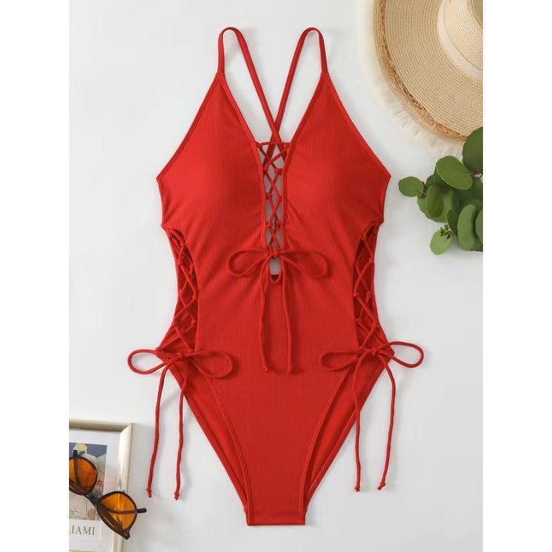 Maillot de bain a lacet dos nu