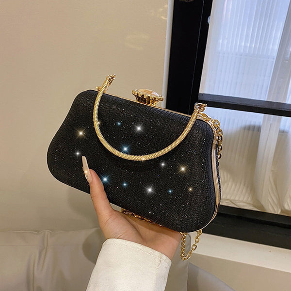 Sac à bandoulière strass avec chaîne