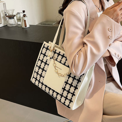 Sac fourre-tout à carreaux de grande capacité et tendance - Chic&Shines