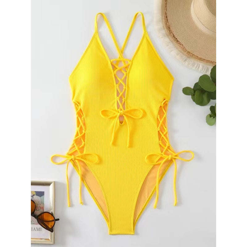 Maillot de bain a lacet dos nu