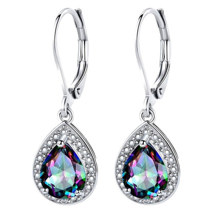 Boucles d'oreilles en pierre goutte d'eau colorée - Chic&Shines