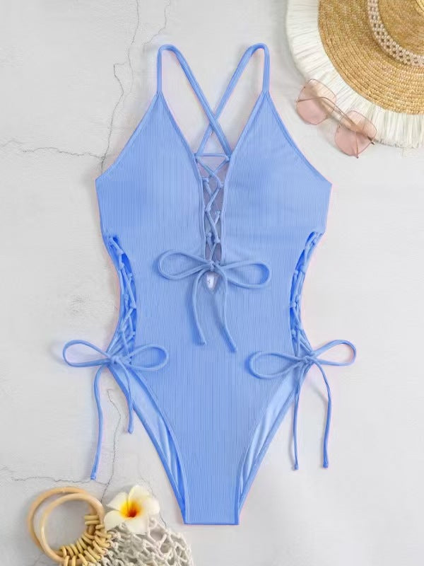 Maillot de bain a lacet dos nu