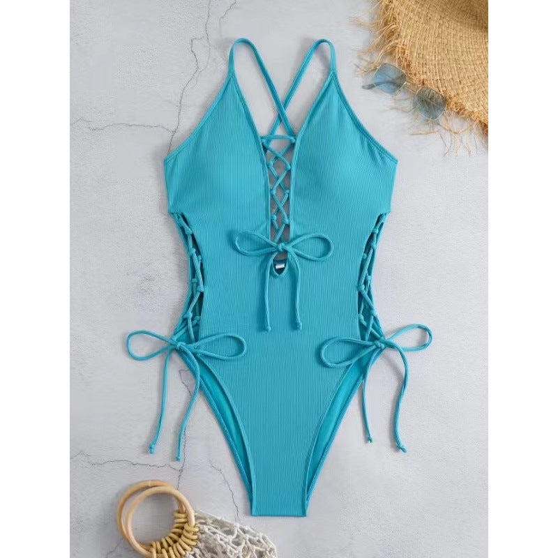 Maillot de bain a lacet dos nu
