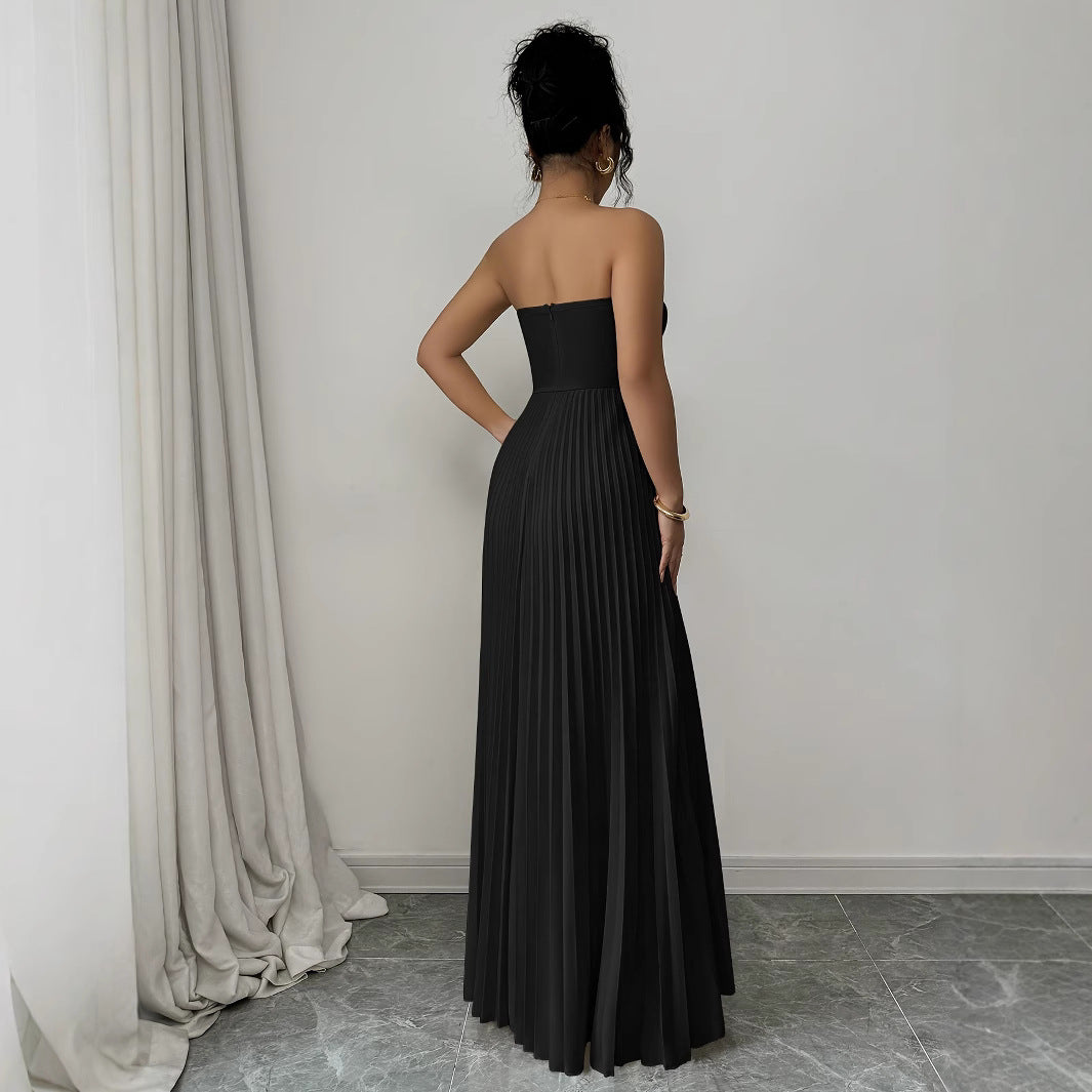 Robe longue bustier taille haute
