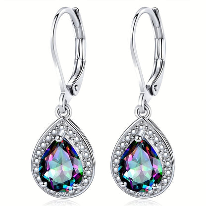 Boucles d'oreilles en pierre goutte d'eau colorée - Chic&Shines
