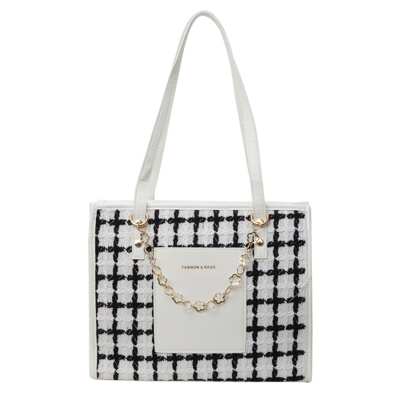 Sac fourre-tout à carreaux de grande capacité et tendance