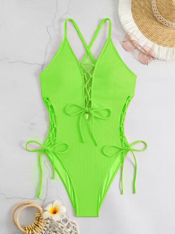 Maillot de bain a lacet dos nu