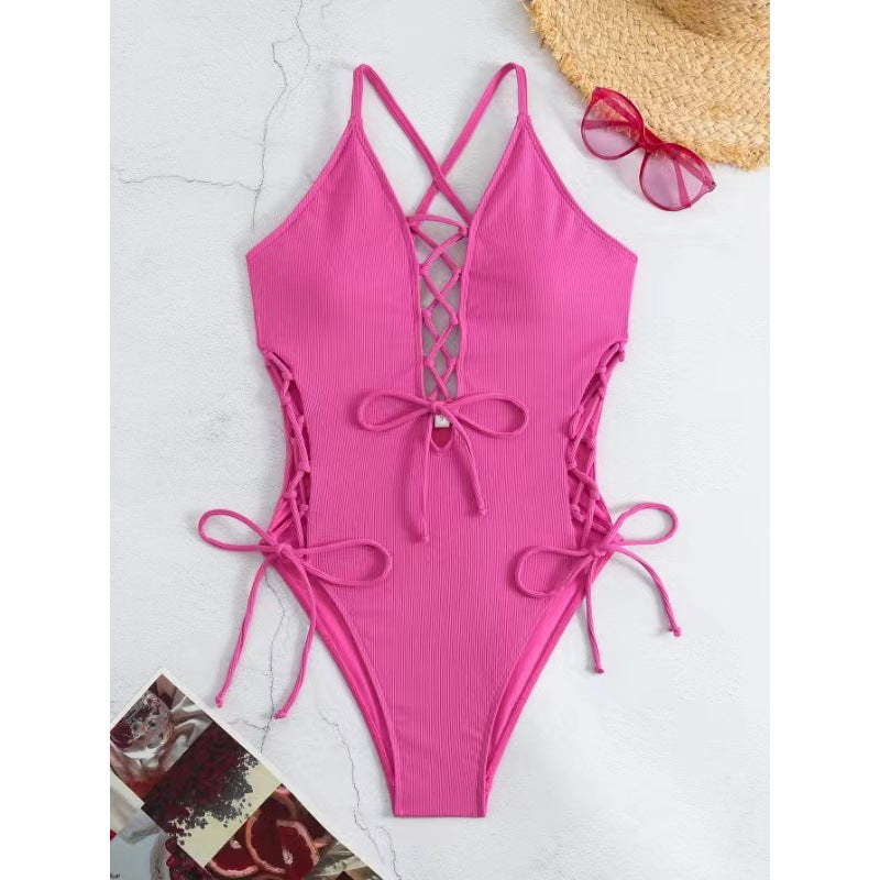 Maillot de bain a lacet dos nu