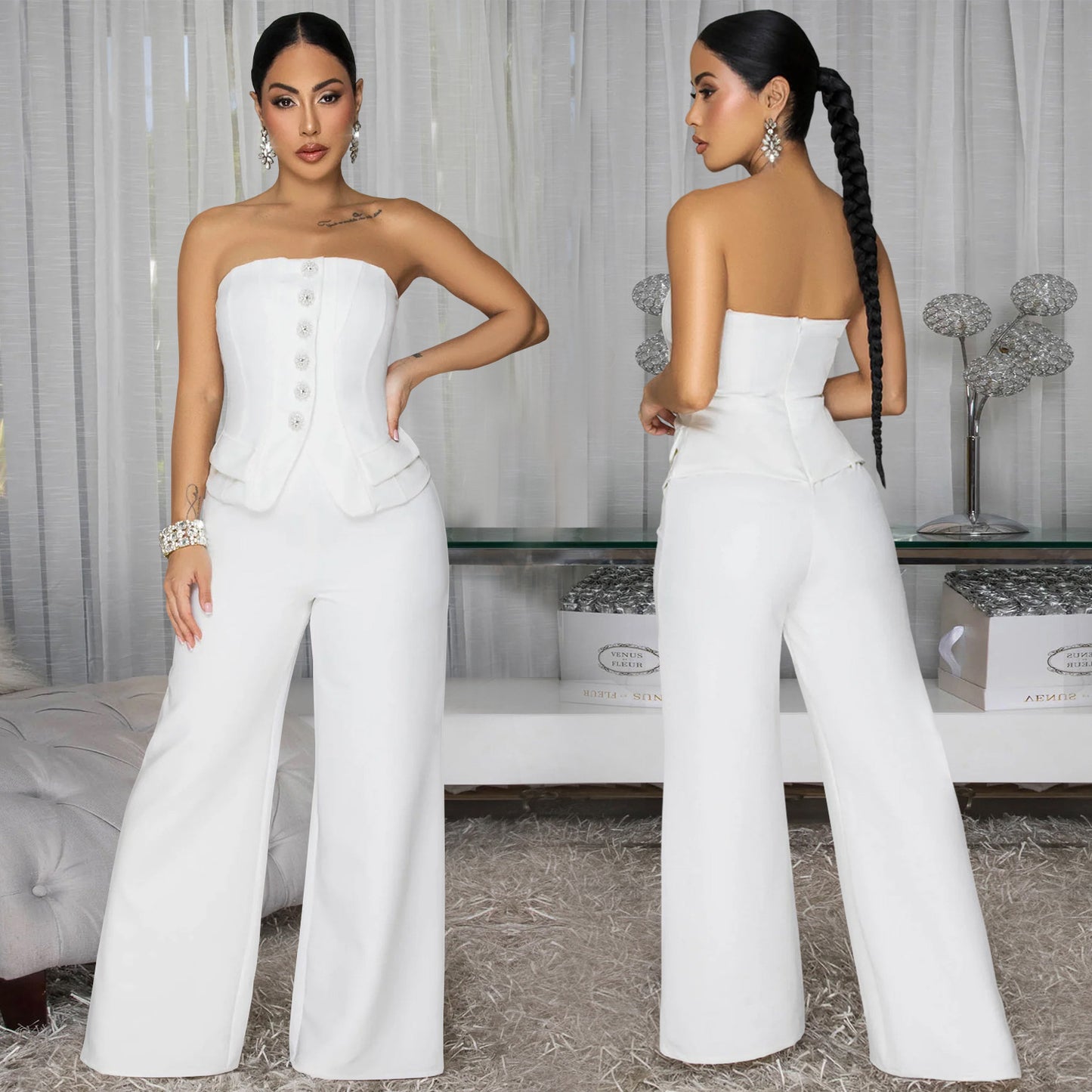 Combinaison bustier dos nu sexy