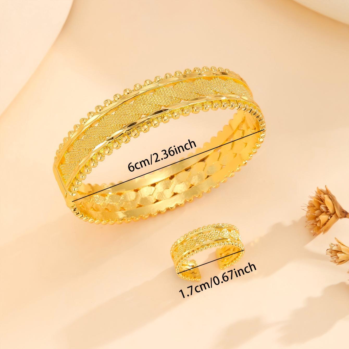 Ensemble bijoux bagues et bracelets plaqués or