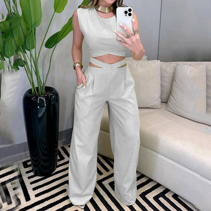 Combinaison pantalon sans manches dos nu - Chic&Shines