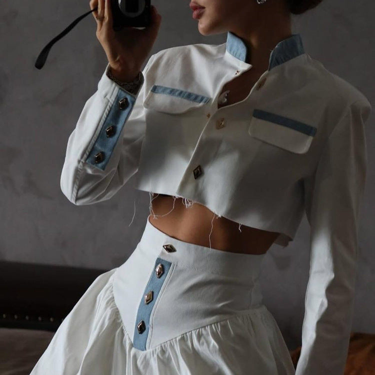 Ensemble chemise manches longues et mini-jupe - Chic&Shines