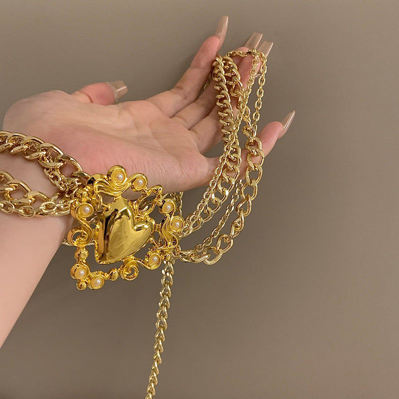 Chaîne de taille multicouche en or Love - Chic&Shines