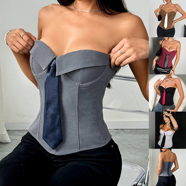 Corset bustier à cravate