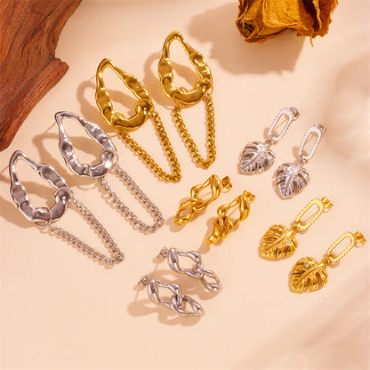 Boucles d'oreilles torsadées en acier inoxydable - Chic&Shines