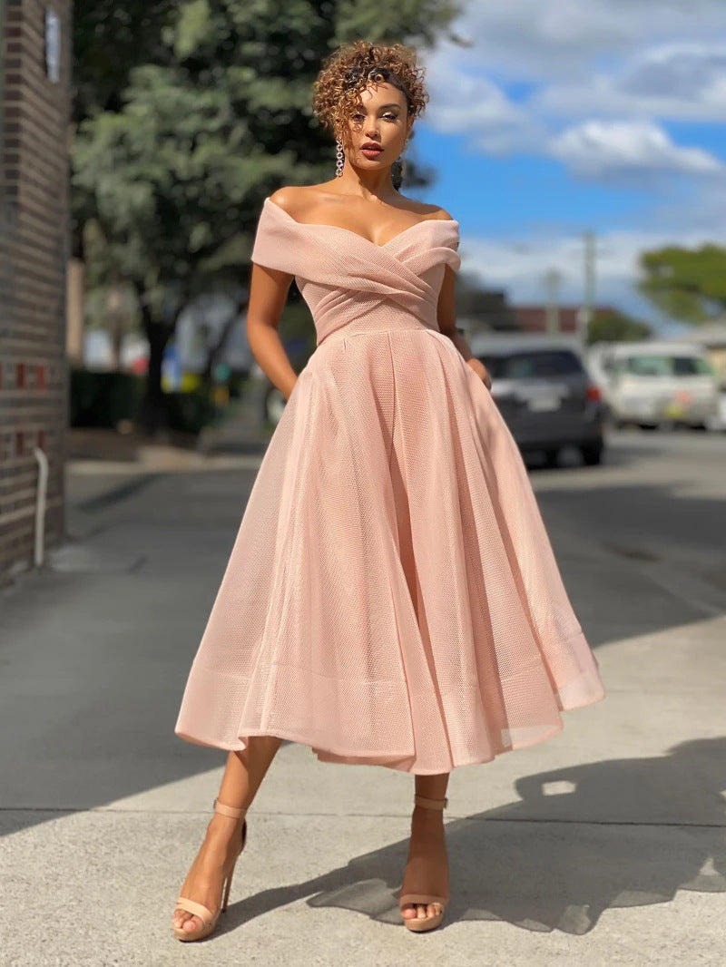 Robe de soirée à épaules dénudées
