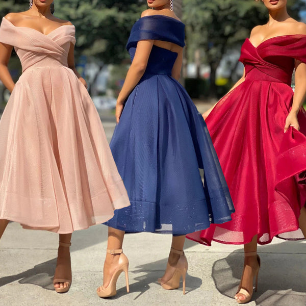 Robe de soirée à épaules dénudées