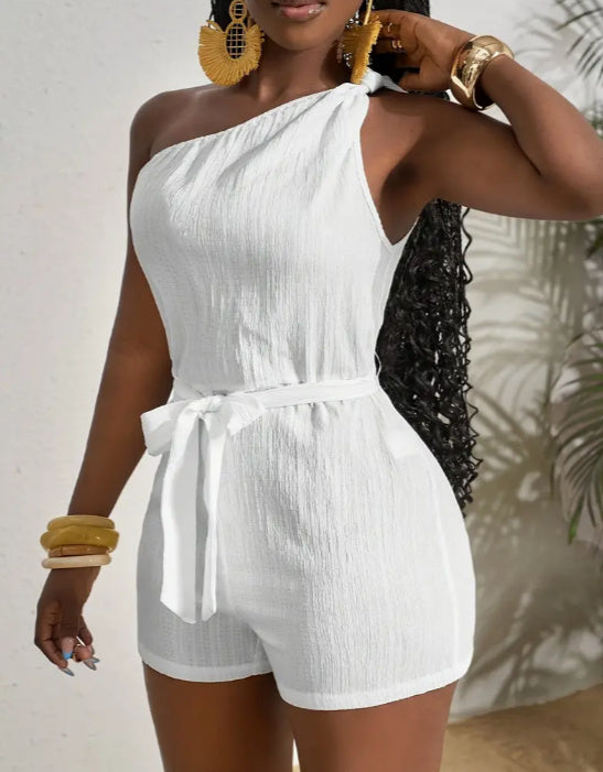 Combinaison short une épaule bohème - Chic&Shines