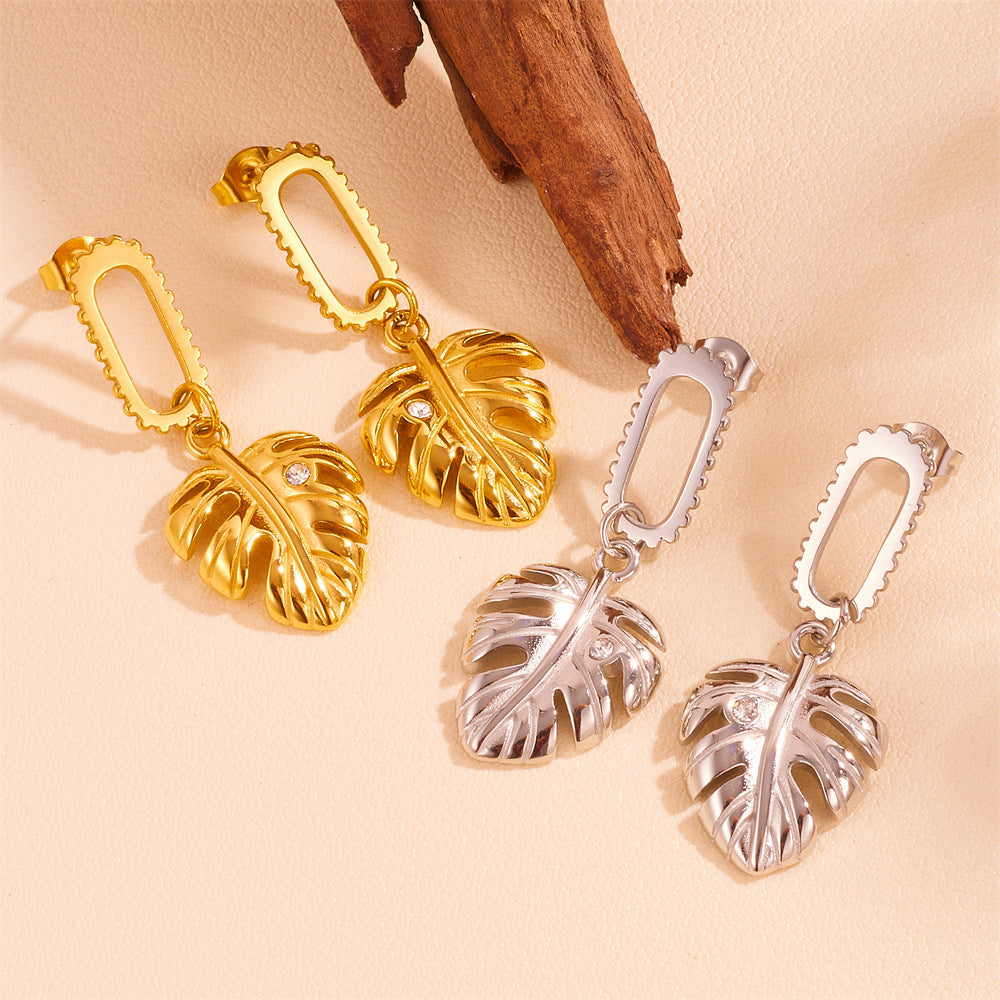 Boucles d'oreilles torsadées en acier inoxydable