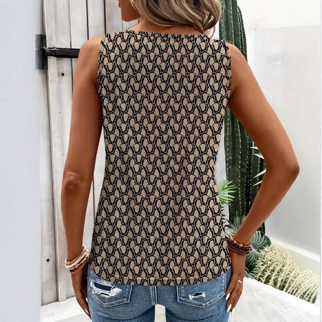 Haut col rond imprimé - Chic&Shines