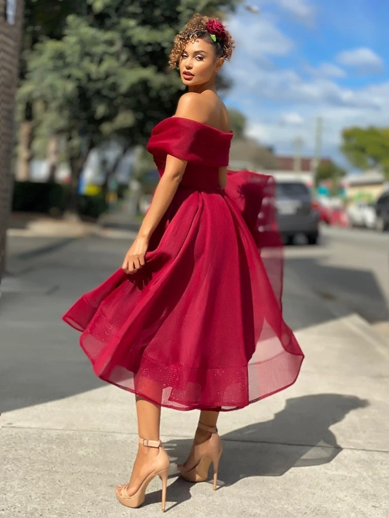 Robe de soirée à épaules dénudées